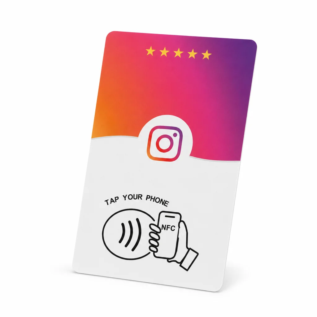 5PCS NFC Business Card Instagram LINE Menu Tap to Connect Smart Contact and Social Media Sharing for Business Cafe Retail