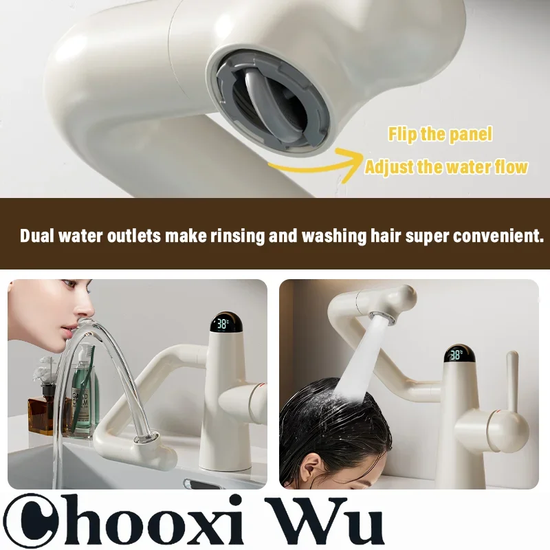 بالوعة الحمام صنبور حوض الحنفية 1080 °   صنبور مياه بارد وساخن متعدد الوظائف، صنبور حوض المطبخ، وضعين، صنبور مياه