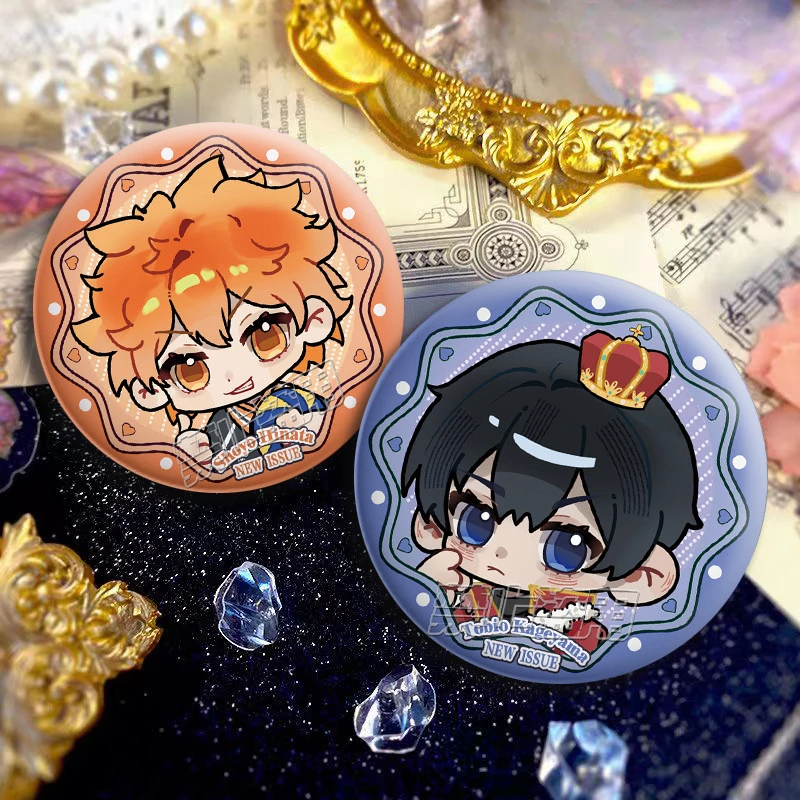 New Style Animation Derivatives Creative Bar Q Edition Laser Badge Shoyo Hinata Tobio Kageyama Kei Tsukishima Kotaro Bokuto Gift