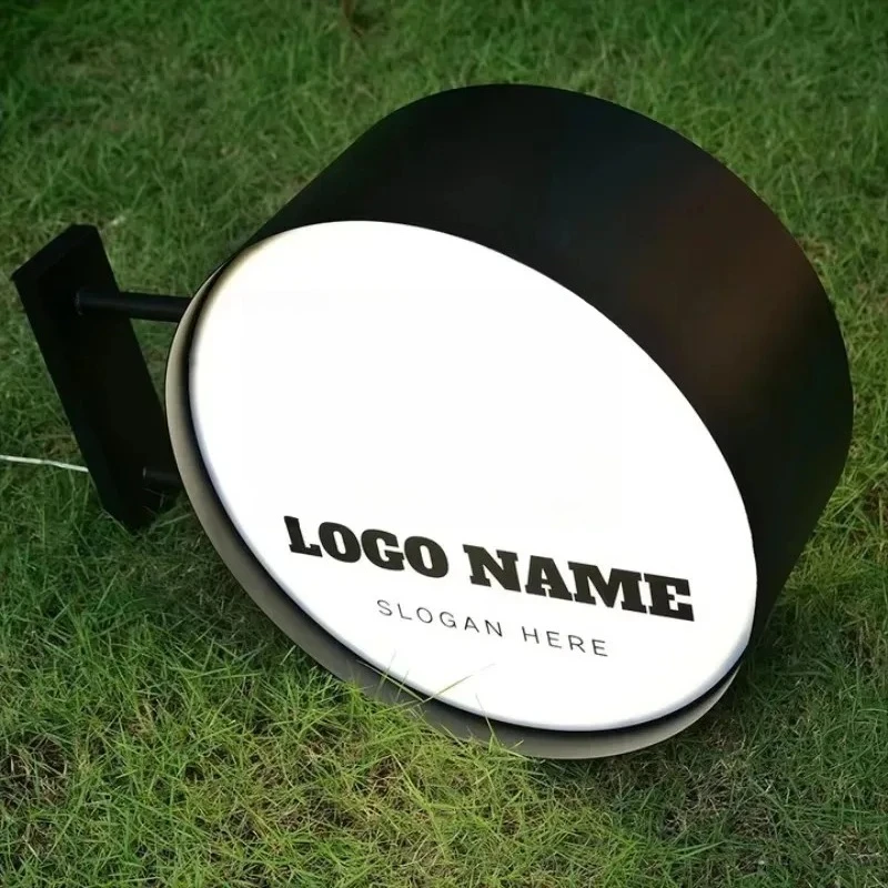 Custom Led Light Sign Outdoor Round Sign With Lights Advertising Lightbox