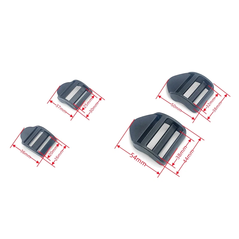 Durable Tear Resistant ABS Release Buckle for Backpack Strap Webbing Anti-deform Black Slider 20/25/32/38mm Dropship