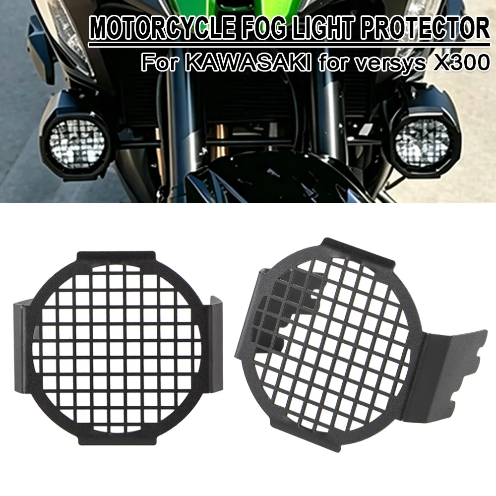 Motorrad-Nebelscheinwerfer-Schutzgitter, Lampenabdeckung für KAWASAKI Versys X300 300 X 300, LED-Nebelscheinwerfer-Schutz, Zubehör-Set