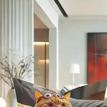 

Новый квадратный чехол для подушки с рисунком кота 18X18 дюймов, односторонний наволочка с принтом, домашняя наволочка, украшение для гостиной