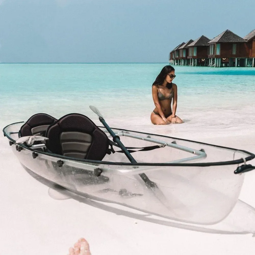 Wholesale H、 Small Plastic Rowing Boats Transparent Canoe/kayak Clear Kayak 2 Person