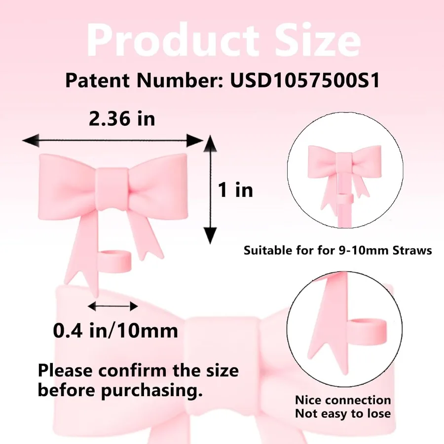 3 pçs clássico elegante arco palha enseada boné toppe compatível com stanley 30and40 oz copo copo reutilizável bonito canudos de silicone tampas