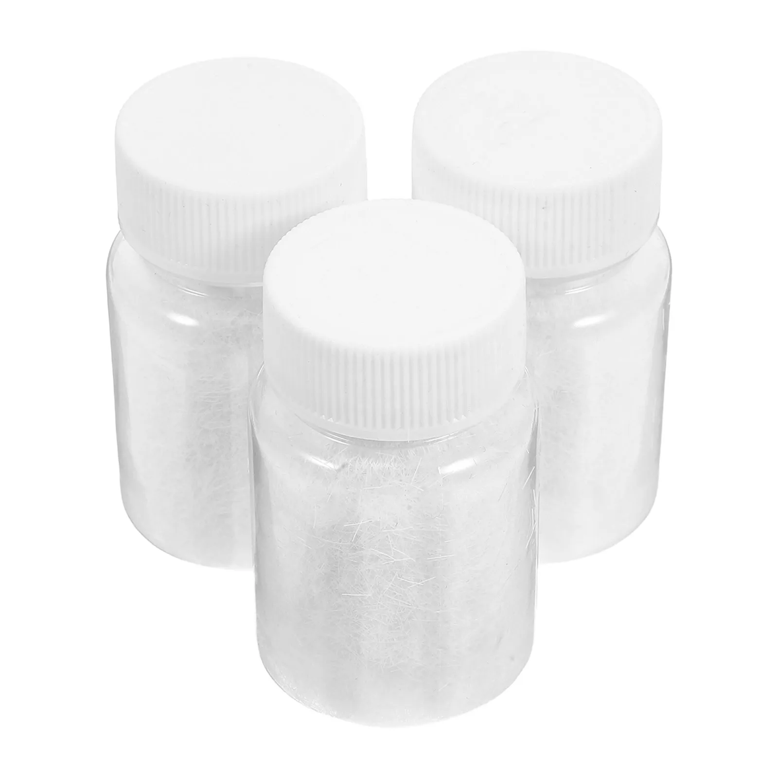 

3 Bottles Powder White Craft Material Easy to Flocking Fiber Flocking Powder Use Diy Supply Snow Fiber Ornaments Projects