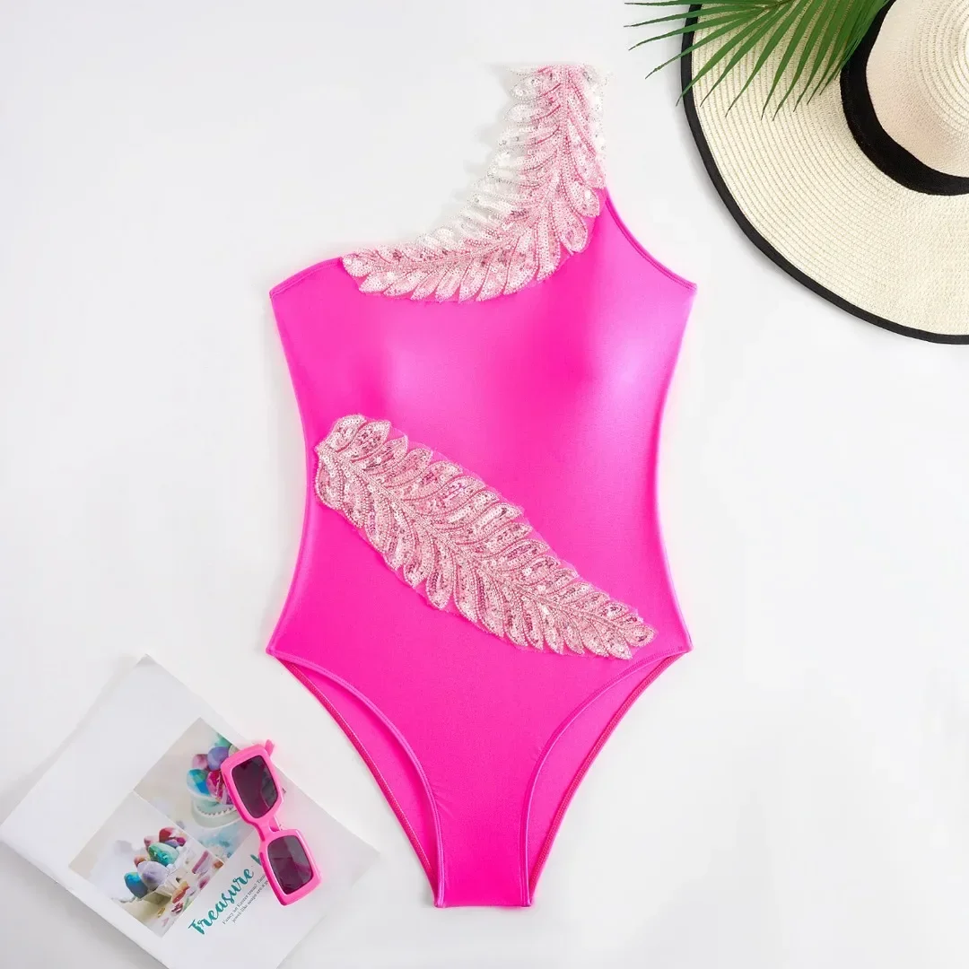 Maillot de bain une pièce sexy pour femme, nouveau, populaire, document solide, cuir chevelu, ensemble deux pièces, en stock, 2025