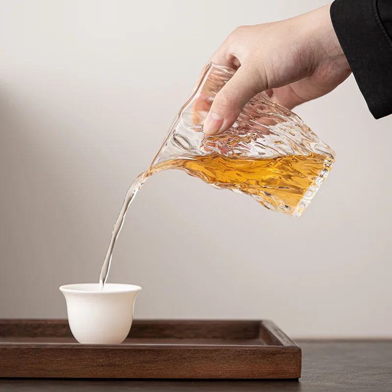 Walnut Pattern Glass Thickened Heat Resistant Transparent Hammered Gongdao Cup Sea Kung Fu Tea Set Accessories