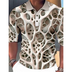 Men's Long Sleeve Polo Shirt 3d Print Skeleton Graphic Turndown Polo Shirts For Men Outdoor Streetwear Plus Size Tshirts Tops