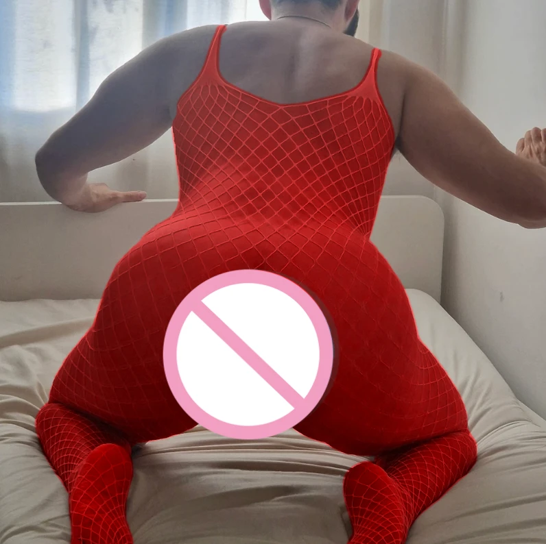 

Hollow Mesh Bodysuits for Men's Underwear Male Fishnet Breathable Sexy Nightgown Husband Sissy Clothes Gentleman Guy Club Wear