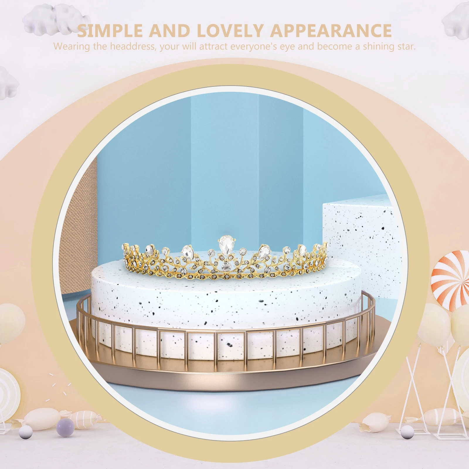 

Bridal Wedding Tiara Rhinestone Crown Headpiece Bride Crown for Women Elegant Fairy Tiara Bride Headpiece Wedding Headdress