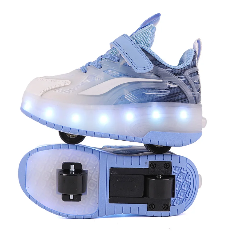 children's-invisible-roller-skates-sports-shoes-double-wheel-for-boys-and-girls-mesh-surface-wheels-walking-shoes-inline-skates