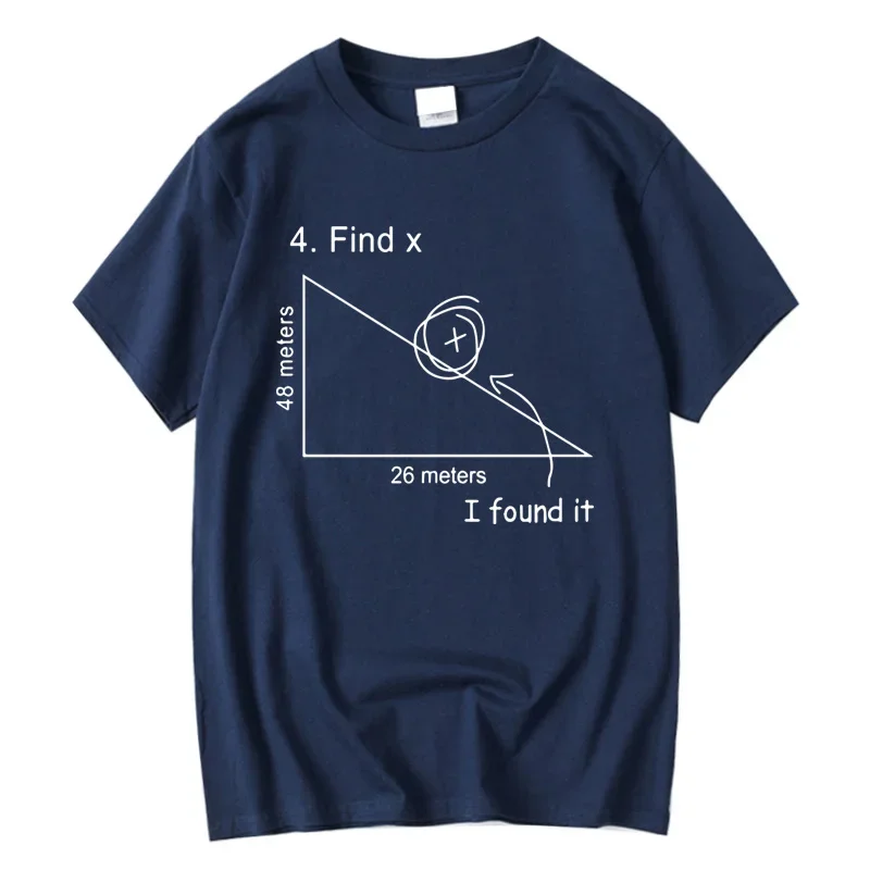 100% Cotton Short Sleeve Mathematical Geometry Printed Men Tshirt O-neck Cool Loose T-shirt Men's T-shirt High Quality