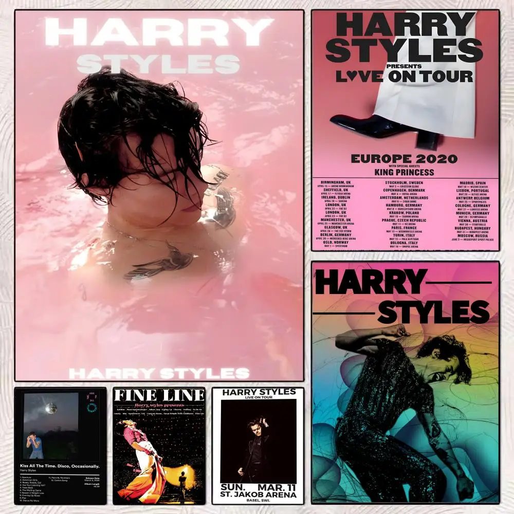 Pop Singer H-Harry Styles Painting Calligraphy Modern Canvas Poster Wall Art Aesthetic Bedroom Decor for Cafe Home Gift