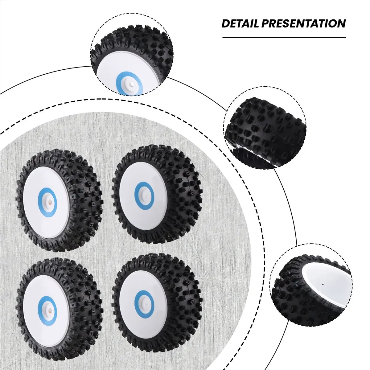 ABST 4Pcs Front and Rear Tires Wheel Tyre for 124017 1/12 RC Car Upgrade Parts Spare Accessories view 6