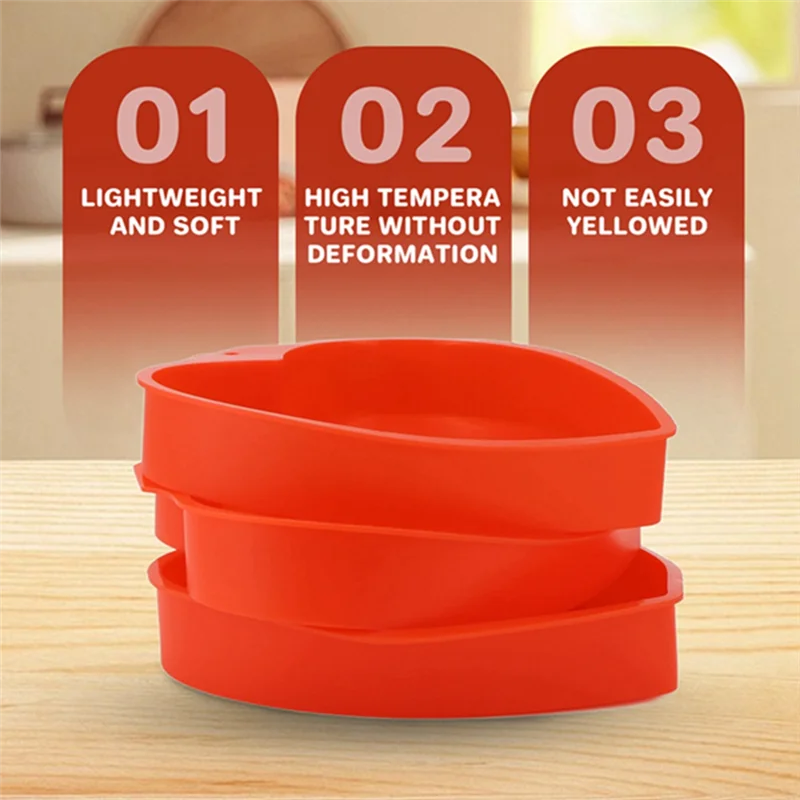 

ABRB-3 шт. силиконовые формы для торта в форме сердца 8-дюймовая антипригарная форма для выпечки ко Дню святого Валентина и особых случаев