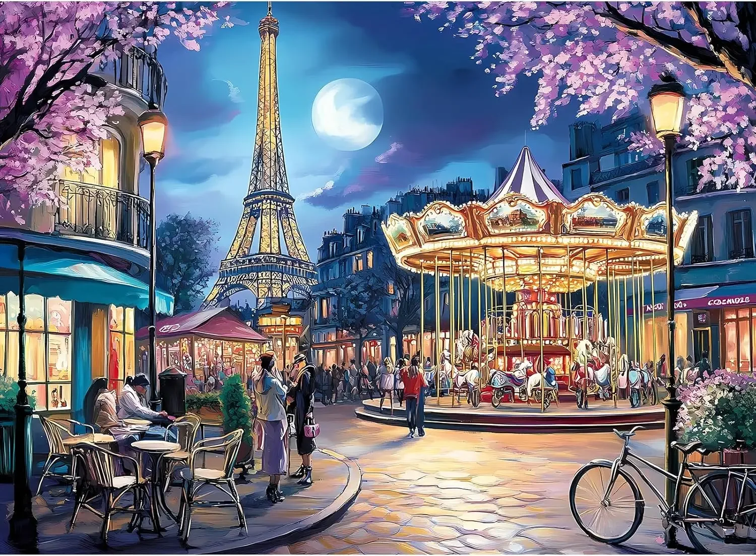 Adult 300/500/1000 Piece Wooden Jigsaw Puzzle Eiffel Tower Landscape Puzzles Educational Entertainment Kid Toy Christmas Gift