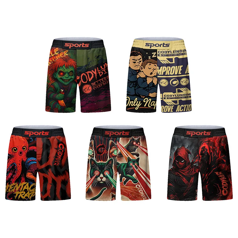 New Kid's Boy Rashguard MMA Shorts Jiu Jitsu Brazilian Grappling Bjj Gi Boxing Rash Guard Sport Jerseys Children Fighting Shorts