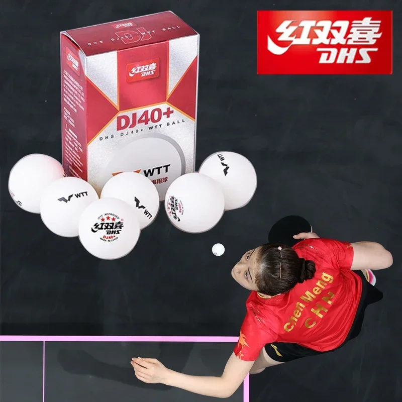 

DHS DJ40 + 3-звездочный мяч для пинг-понга из АБС нового материала, одобрено ITTF, 40 + мячей для настольного тенниса для профессиональных спортсменов, соревнований по WTT