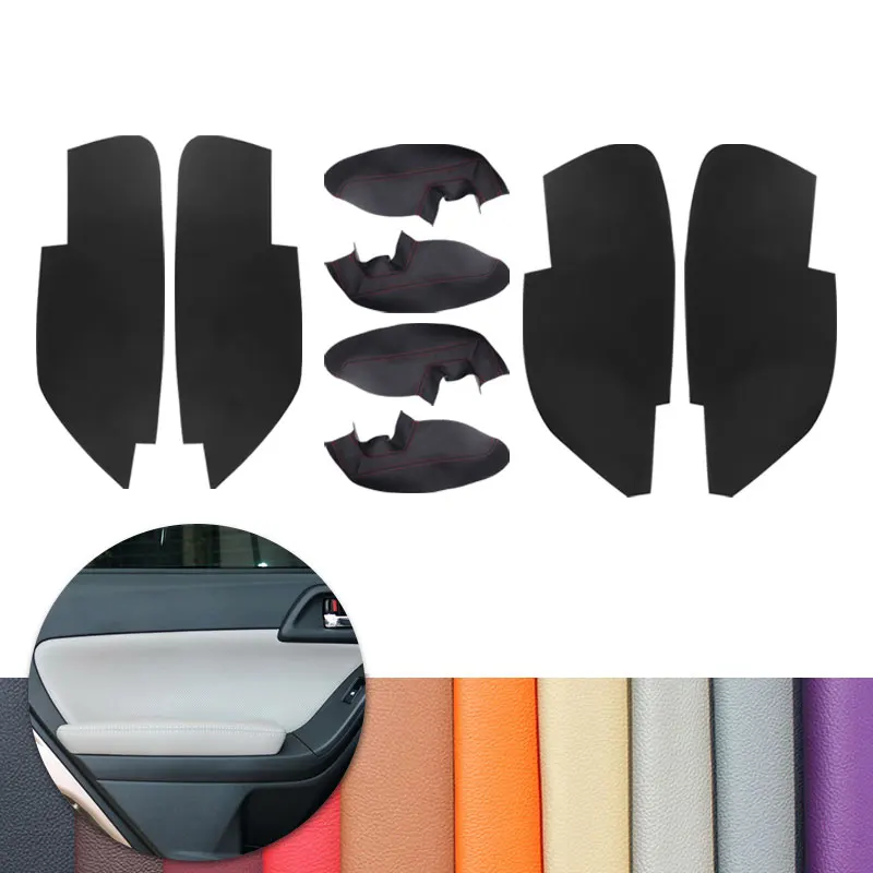 Microfiber Leather Door Armrest Panel Cover Trim 4‑Piece Interior Parts For Subaru Forester 2013‑2018