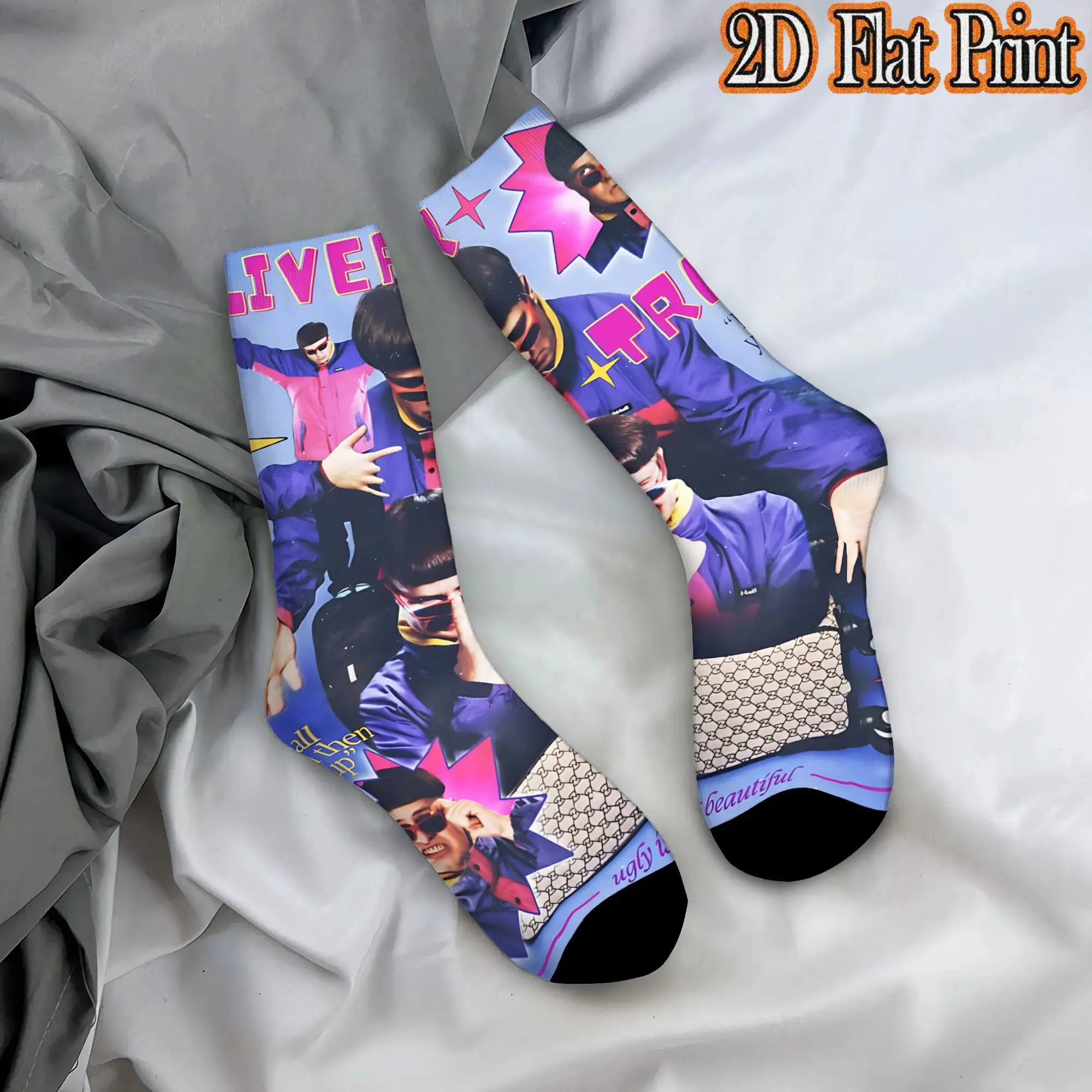 Fashion Retro Oliver Tree  Men's  Mid-calfSock Unisex  Funny Mid-Calf Socks