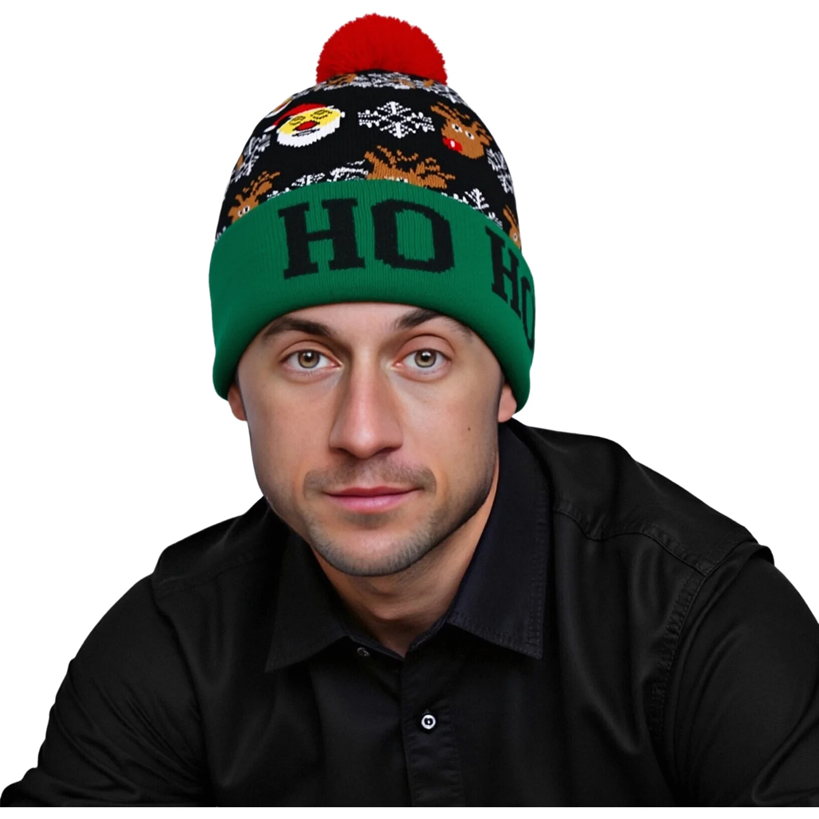 1 pezzo cappello per le vacanze di Natale berretto lavorato a maglia di Natale berretto carino elemento di Natale modelli di cartoni animati design berretto lavorato a maglia di Natale per donna uomo