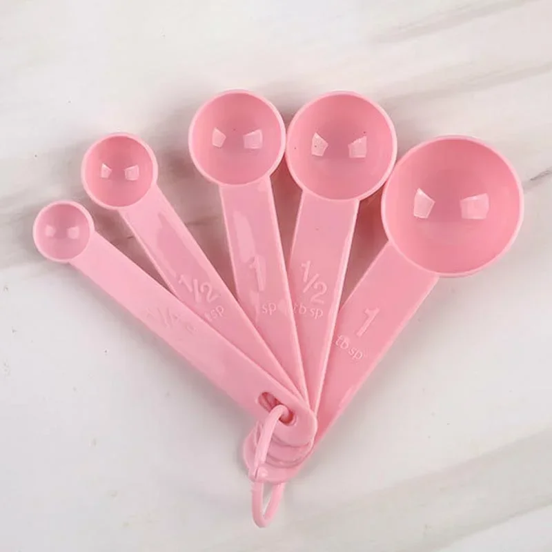 10Pcs/Set Cups Spoons Set Pure Color Measuring Tools PP Plastic Kitchen Accessories Portable Stackable Combination