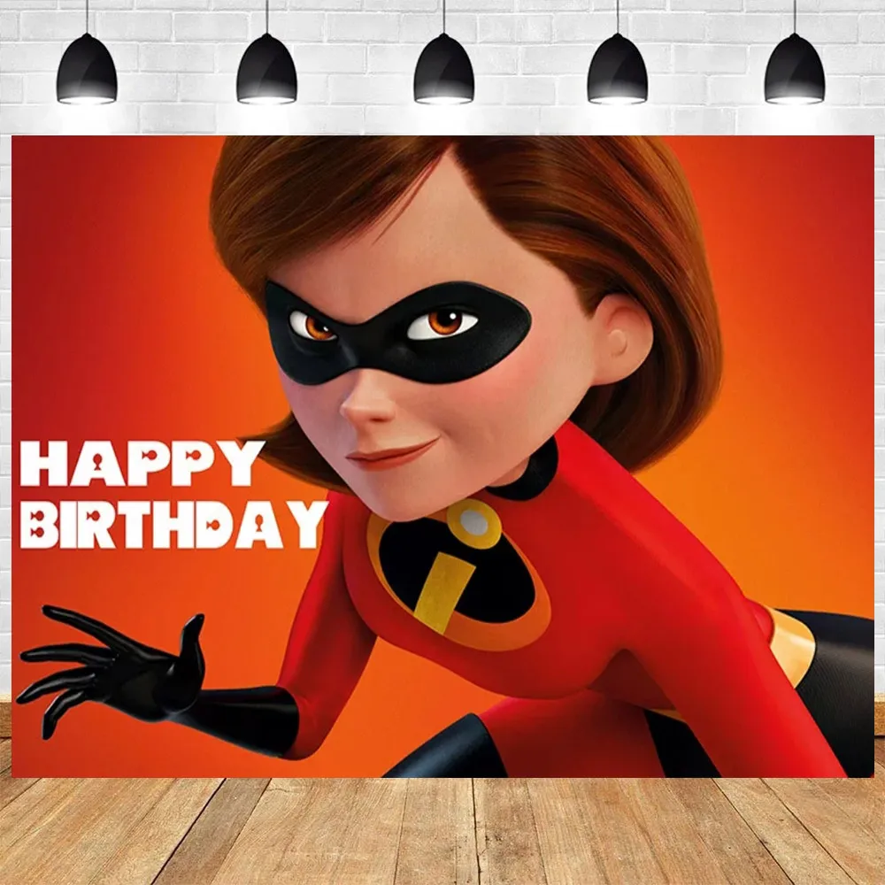 The Incredibles Theme Baby 1st Birthday Background Custom Incredibles Family Kids Portrait Poster Baby Shower Photography Props