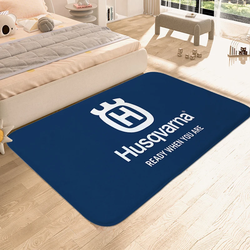 Carpet for Bedroom H-Husqvarnas Veranda Floor Mat Washable Non-slip Kitchen Bathroom Rug Doormat Entrance Door Home Decoration