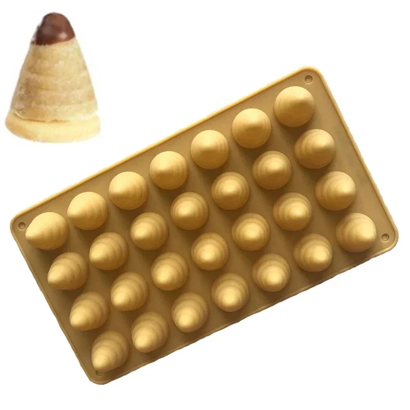 Multifunction Silicone Mold DIY Lollipop Chocolate Mold With 30pcs Sticks Cones Horn Pastry Roll Cake Mold Ice Cream Molds
