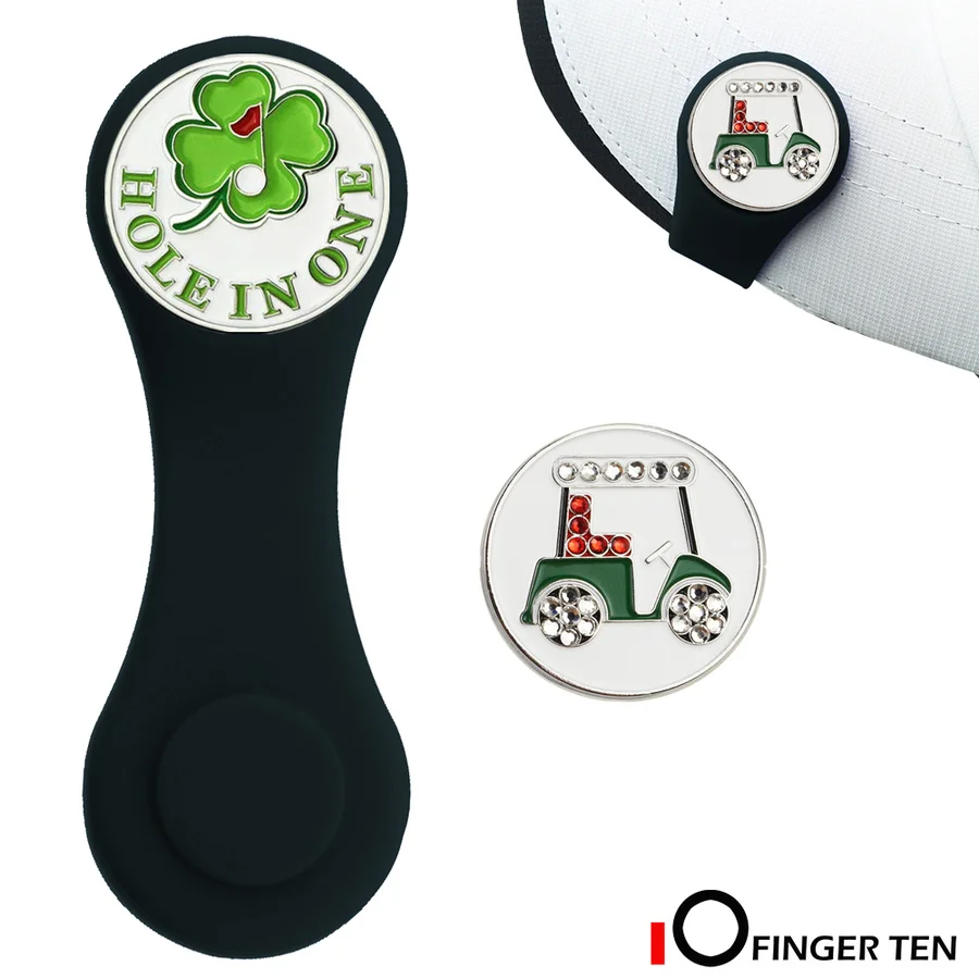 Silicone Golf Hat Clip Ball Marker Holder 1 Hat Clip with 2 Ball Markers Strong Magnetic Attach to Pocket Edge Belt Gift