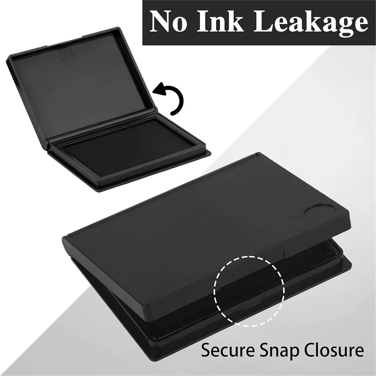 ABFW Premium Black Ink Stamp Pad, 4 X 2.5 Inch - Ideal for Office and Crafting, Compatible with All Stamp Types