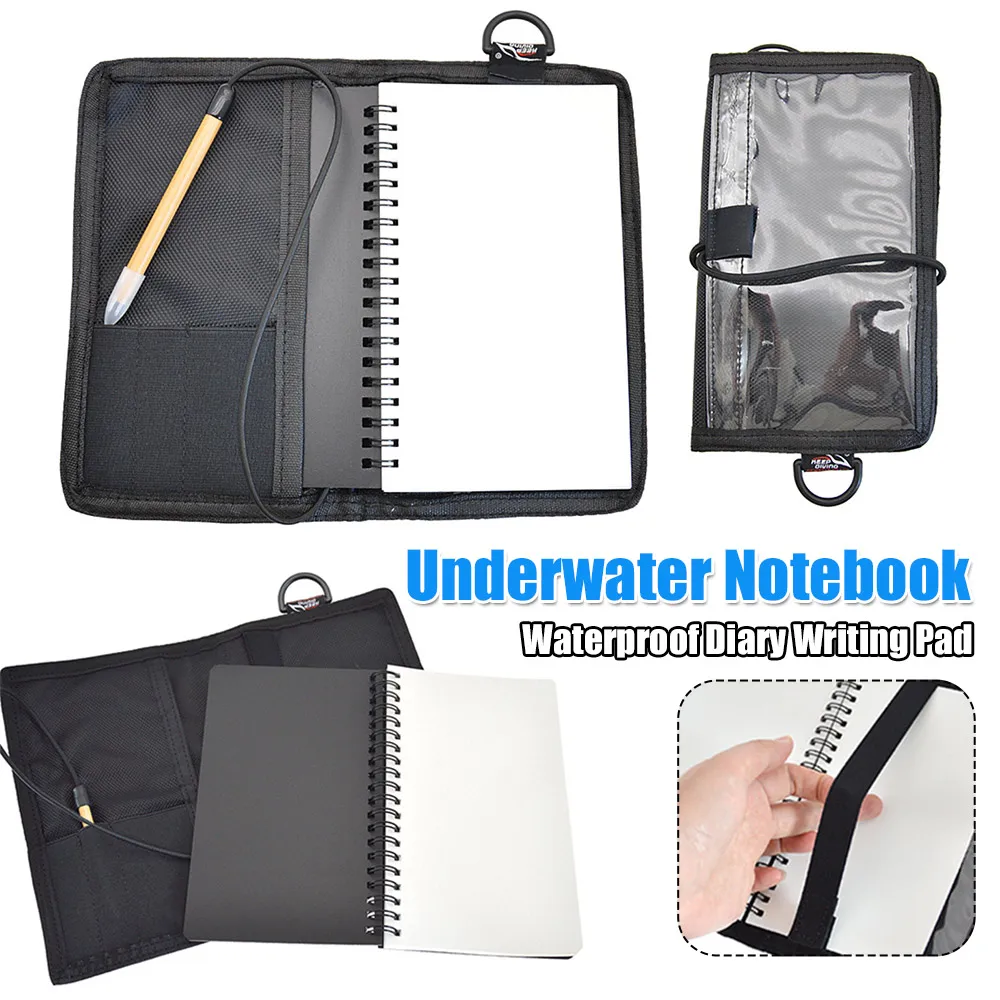 Note Writing Record Board Waterproof Diary Writing Pad Multifunctional Diving Dairy Book PU Coating for Scuba Diving Snorkeling