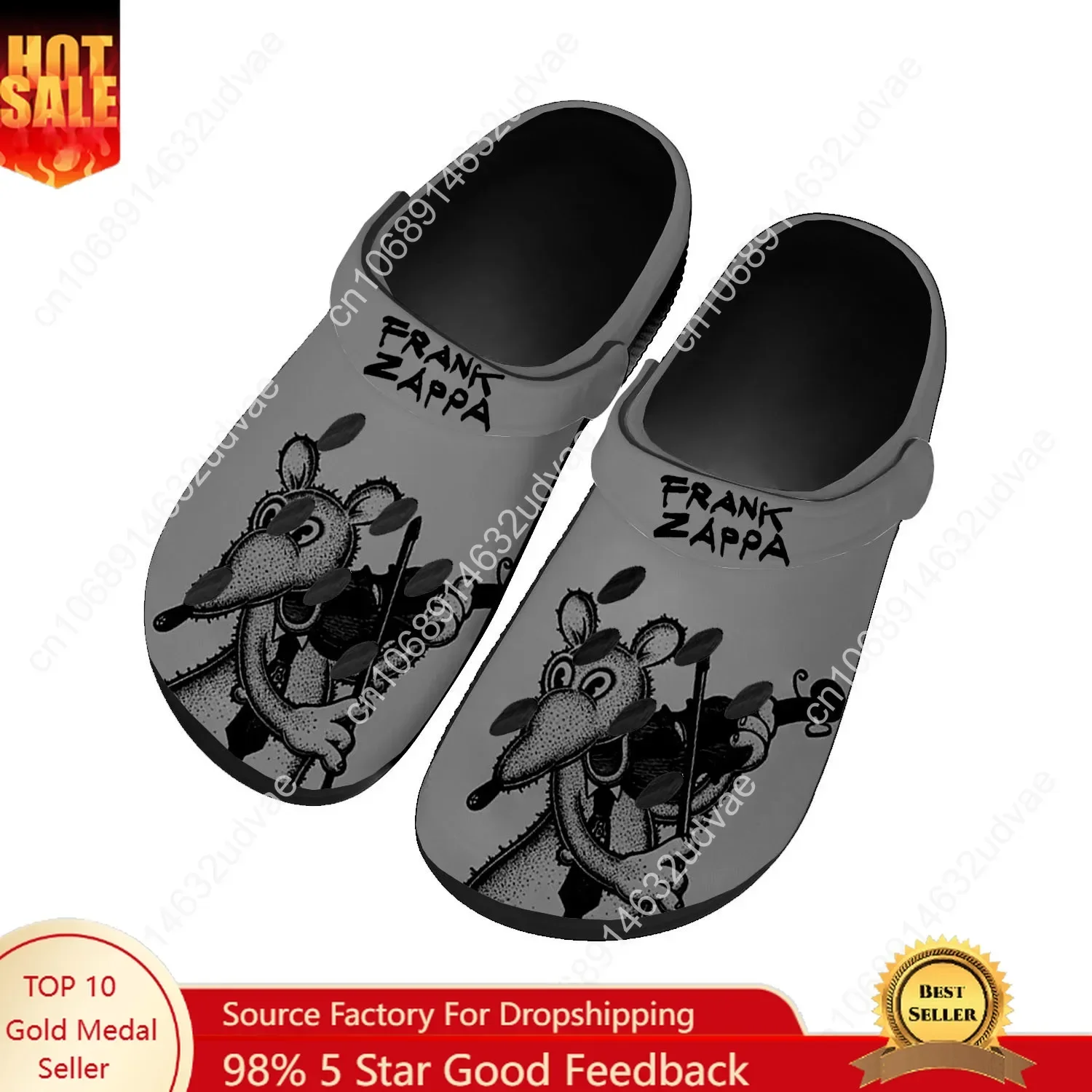 

Frank Zappa Water Shoes Mens Womens Non-slip Fashion Home Garden Clogs Customizd Sandals Beach Breathable Hole Slippers