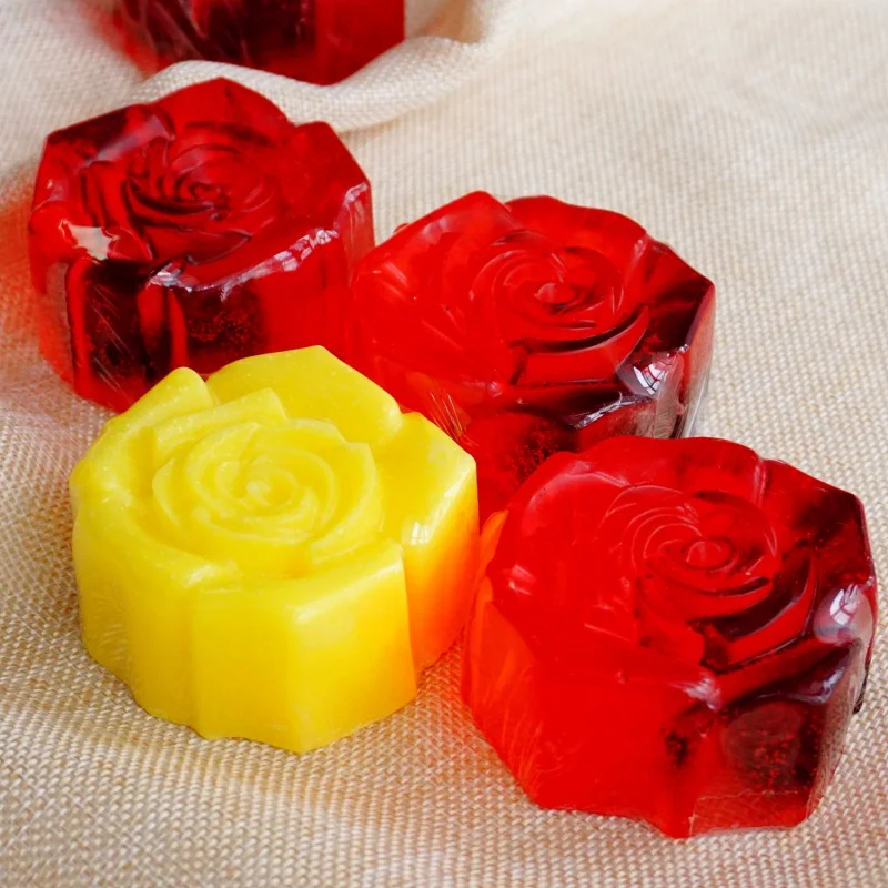 Handmade Facial Rose Oil Lin Die Flower Soap 100G