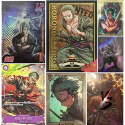 Anime ONE PIECE Roronoa Zoro OPCG Mosaic Bronze metal card Two-dimensional peripheral Christmas birthday gift Entertainment toys