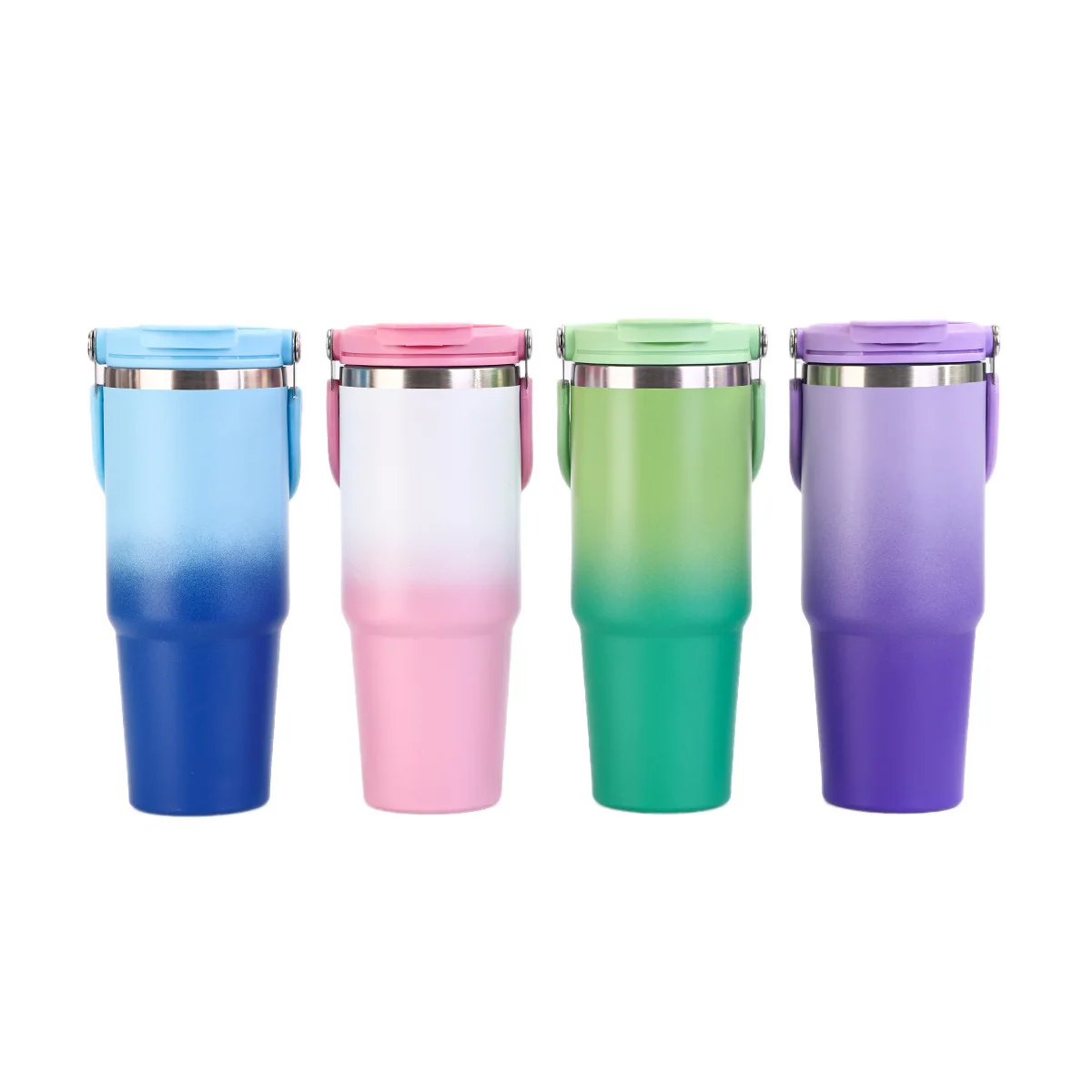 Thermos de voyage 890ML en acier inoxydable avec paille, garde les boissons froides et chaudes, tasse à café pour voiture, thermos portable.