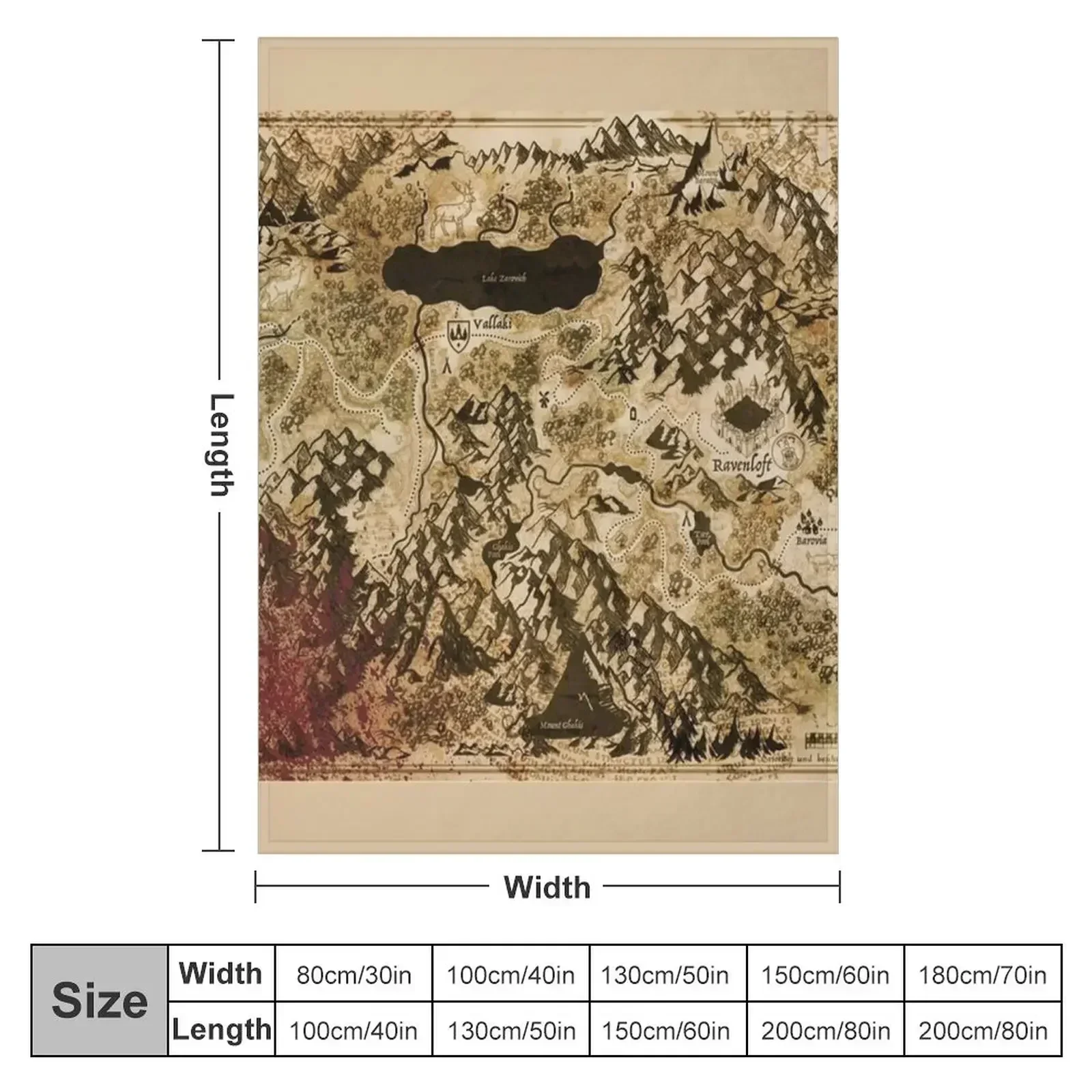 Dr. Rudolf Van Richten's Annotated Map Of Barovia Throw Blanket warm for winter for sofa Comforter Blankets