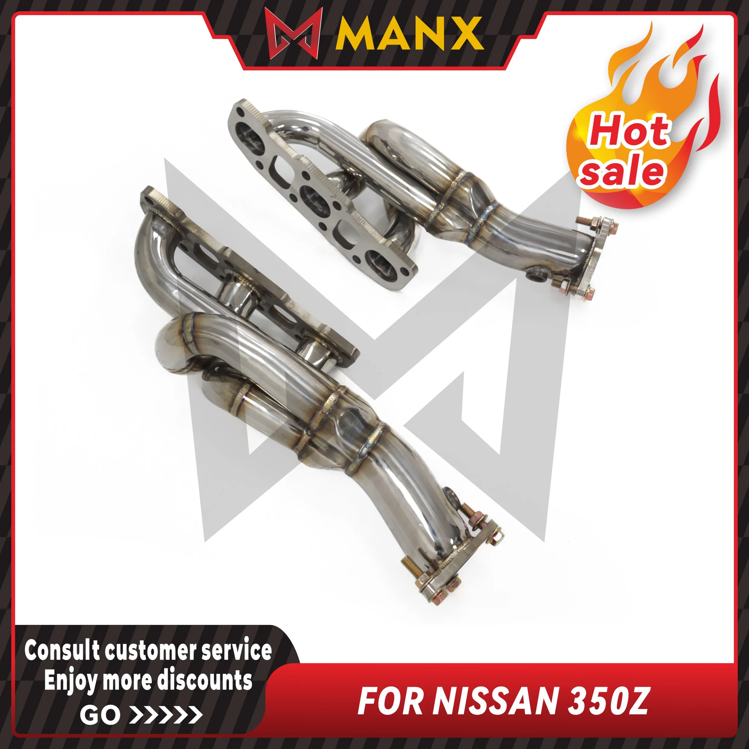 

MANX Car Exhaust system Manifold for NISSAN 350Z Header Stainless steels Performance exhaust pipe