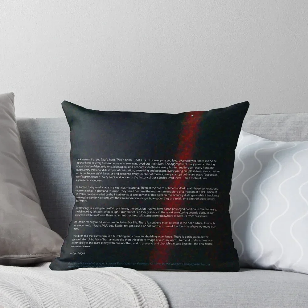 Pale Blue Dot — Voyager 1 & Carl Sagan quote ? HQ-quality Throw Pillow Throw Pillow Rectangular Cushion Cover bed pillows pillow