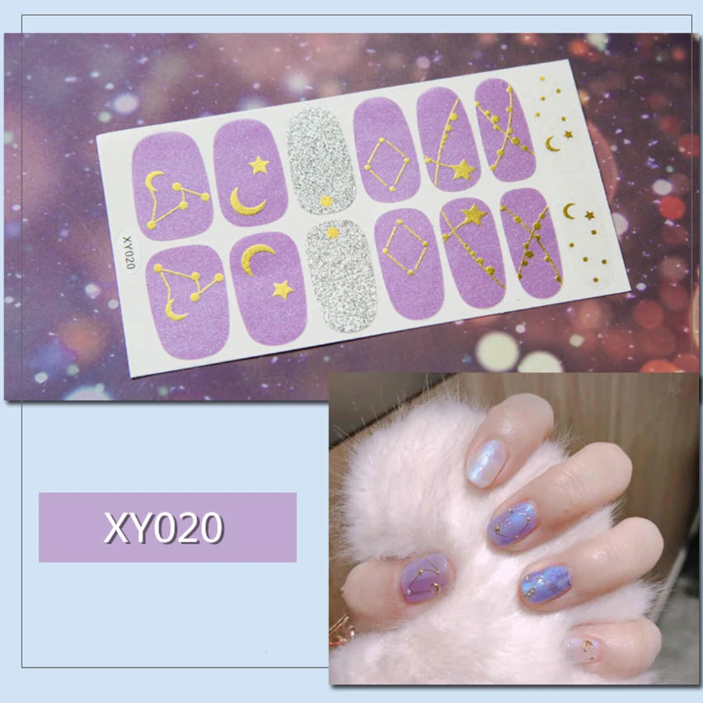 

6 Sheets Stickers for Art Xmas Full Paste Christmas Nail Art Decal decals Chritams nails assorted durable holiday