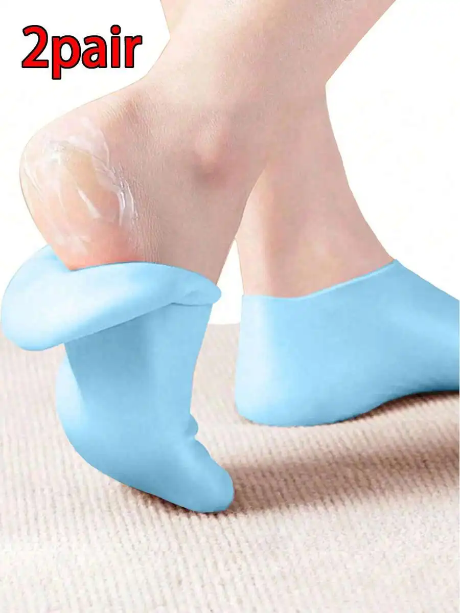 1 Pair Silicone Moisturizing Foot Socks, Effective Foot Care, Prevent Cracked Heels, Remove Dead Skin, Elastic Foot Socks, All-Day Moisture Locking, Prevent Dryness, Odorless, Easy To Wear And Remove, Soft And Comfortable Material. view 8