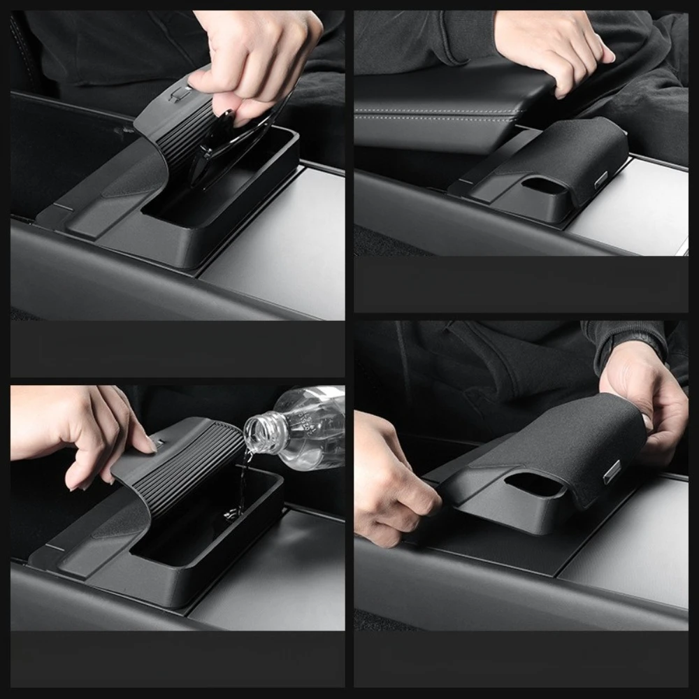 For Tesla Model 3 Y Highland Juniper 2025 2026 Central Armrest Storage Box Car Glasses Phone Storage Case Multi Functional