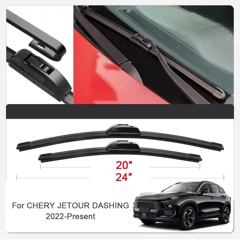 

2PCS Car Wiper Blades for JETOUR DASHING,T1,T2,X70 PLUS,X90 PLUS Front Windscreen Windshield Double Rubber Car Accessories