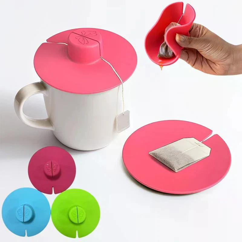 [1Pcs Silicone Tea Bag Partner With Handle Tea Bag Holder & Squeezer Reusable Mugs Lids Easy To Use Dishwasher Safe]