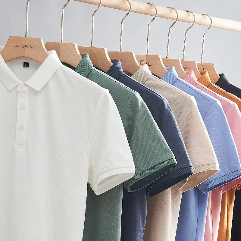 

Ice Silk irt ort Sve Youth Casual Turn-down Collar f Sve Summer New Pure Color Men's Faion Busin Leisure