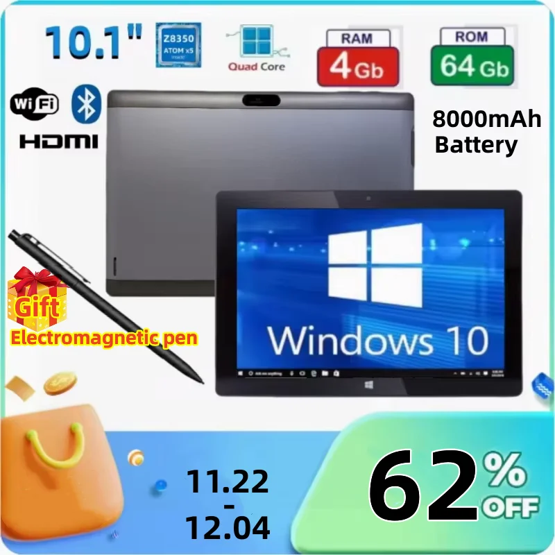 Hot Sales 64Bit EZpad7 10.1 INCH Windows 10 Tablet PC 4GB RAM 64GB ROM X5-Z8350 Quad Core 1920*1200 Resolution Dual Cameras WIFI