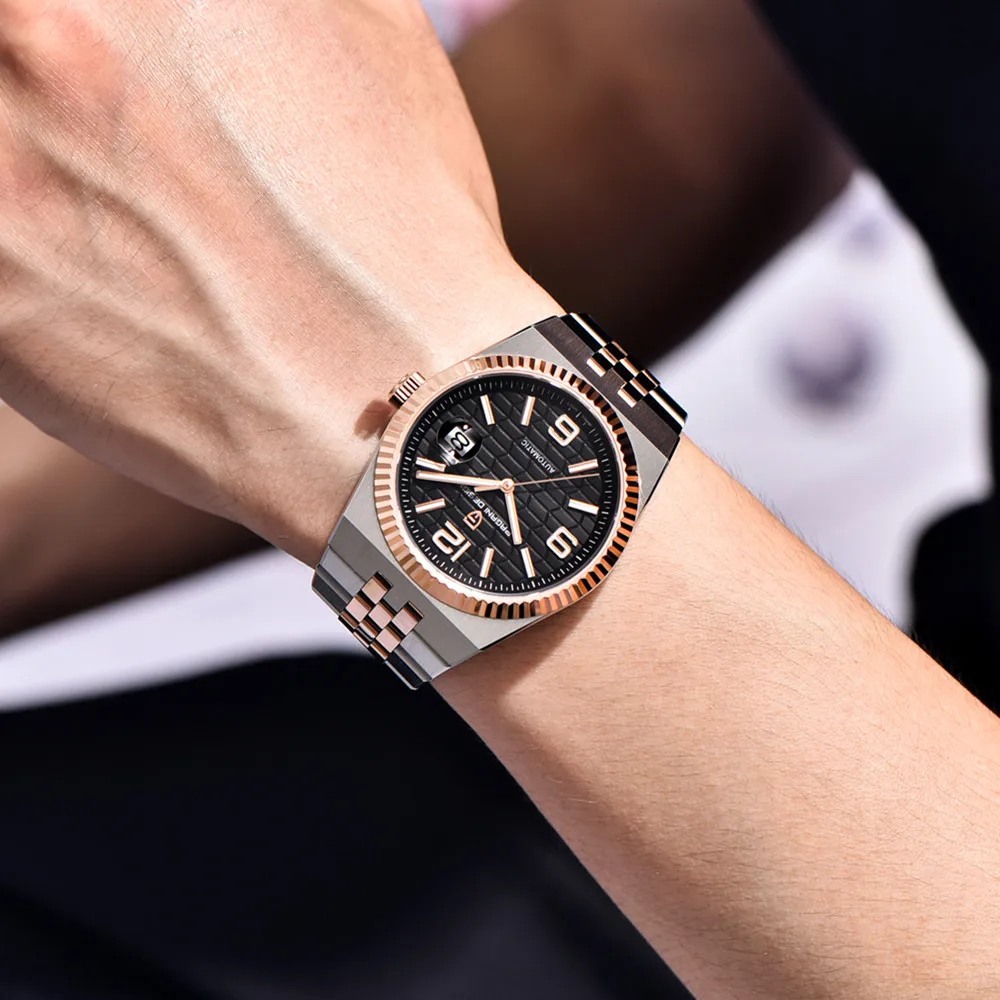 PAGANI DESIGN, nuevo reloj mecánico con fecha automática, reloj de lujo resistente al agua japonés Movt, reloj luminoso de zafiro azul para hombre con caja