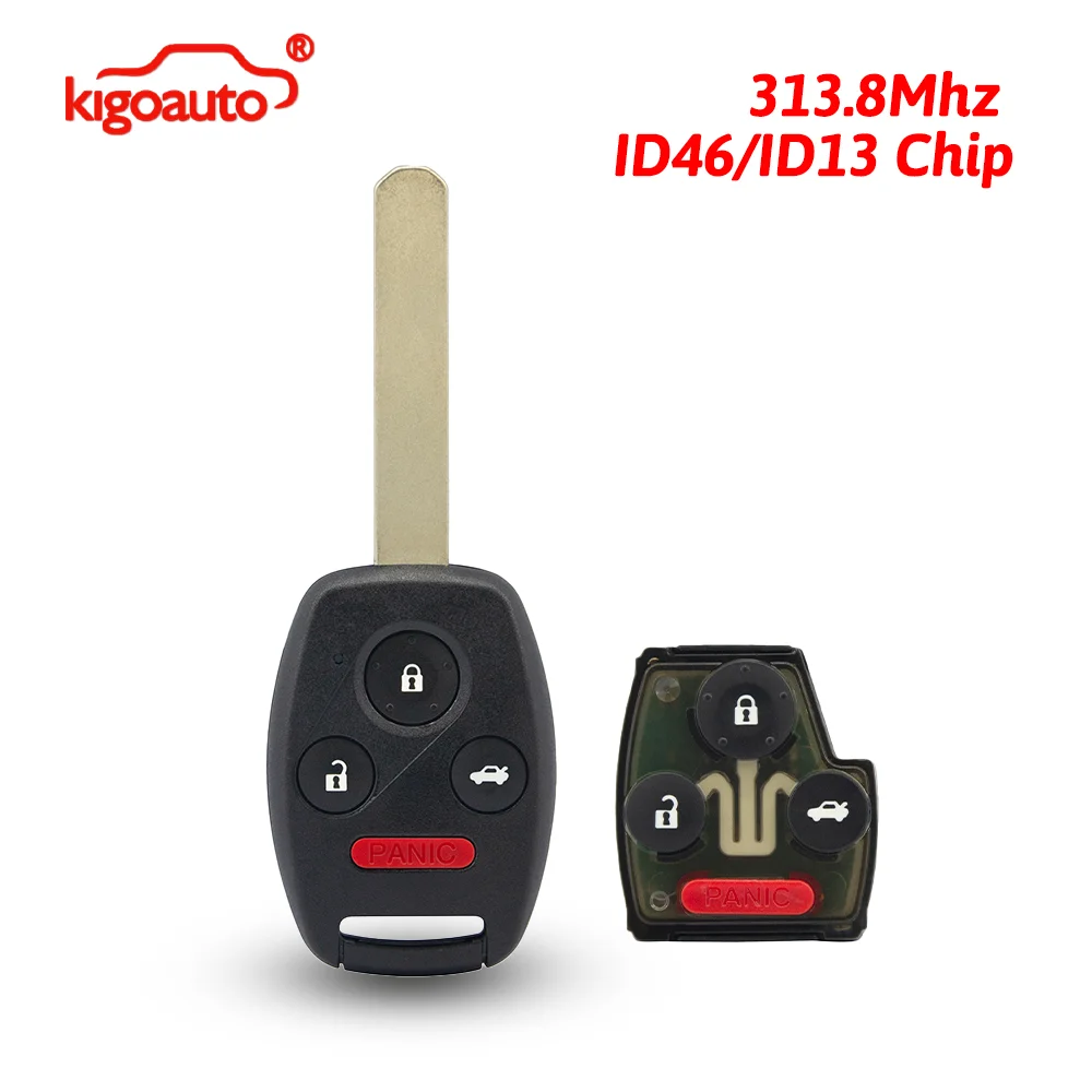 

kigoauto For Honda Accord Element CR-V Remote Key 3 Button with Panic 313.8MHz FCC OUCG8D-380H-A ID46/ID13 Chip