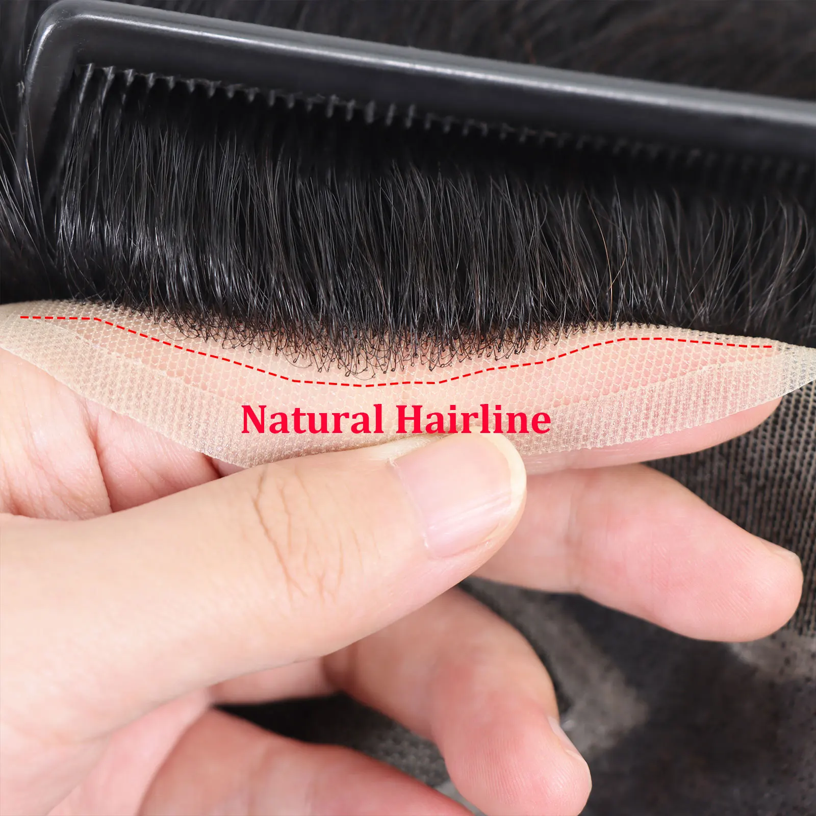 6*8/ 6*9/ 7*10/8*10 Lace With PU Toupee Men Breathable French Lace Front Men's Wig Human Hair Toupee Men's Replacement Systems